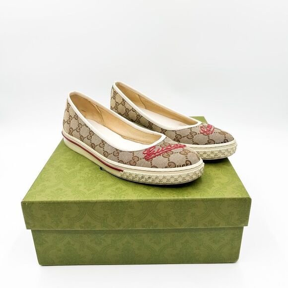 Gucci GG Supreme Monogram Slip On Flats Size 39, 9 - Picture 1 of 14